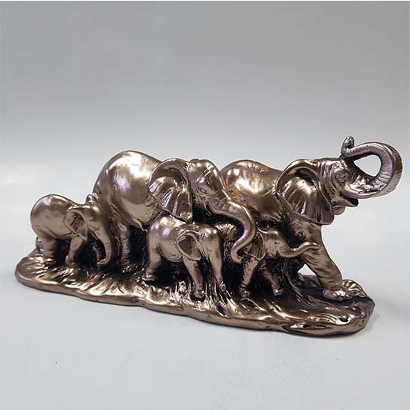 Fil Ailesi Dekoratif Biblo Bronz